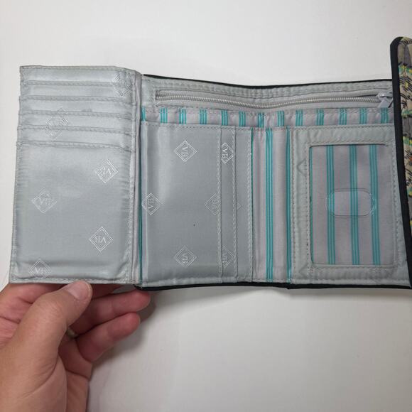 Vera Bradley Women's Paisley Stripes Print Tri-Fold Card Wallet - Picture 5 of 7